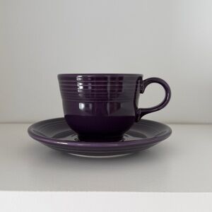 Fiesta Dishes FiestaWare Plum Teacup Saucer Set - RETIRED Homer Laughlin Co